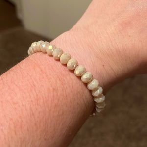 Pink beaded stretch bracelet